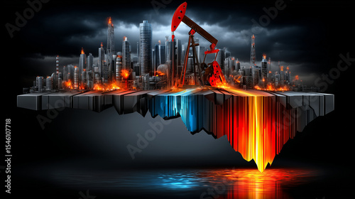 Un concept futuriste de la chute des cours du pétrole