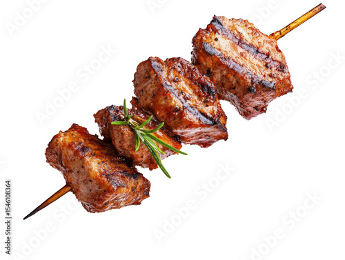 Delicious shish kebab on skewers 