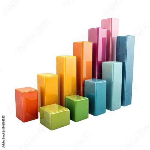 Free Download Colorful Transparent Bar Graph Representing Business Growth and Data Analysis in Modern Digital Style - GFXLoad