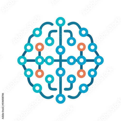 Neural Network Chip Vector Icon - AI Technology Symbol