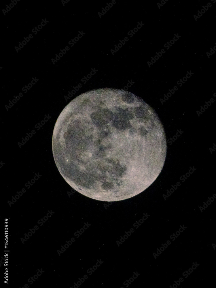 Full Moon in the Night Sky with Visible Craters and Details Full Moon in the Night Sky with Visible Craters and Details