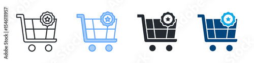 Checkout Icon Set Multiple Style. Design In Outline, Blue, Glyph, Dual Tone