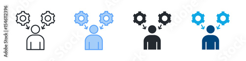 Personalized Icon Set Multiple Style. Design In Outline, Blue, Glyph, Dual Tone