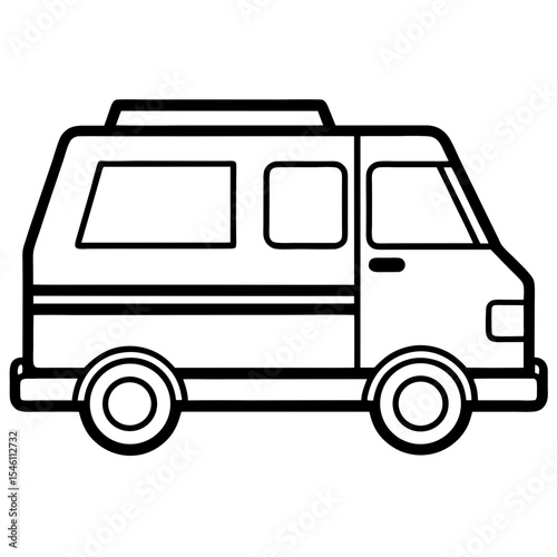 Ambulance Car Outline Vector
