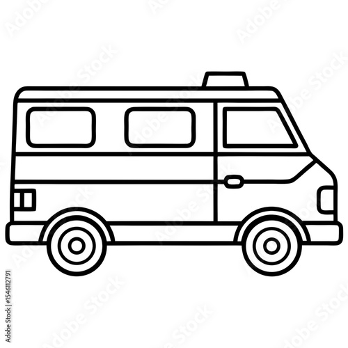 Ambulance Car Outline Vector