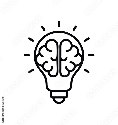 Idea Ignition: An artistic representation of an illuminating idea, visualized through a lightbulb merged with a detailed brain, symbolizing innovative thinking and creativity.