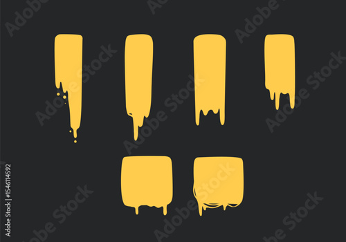Melting cheese drip vertical and square banner label vector collection
