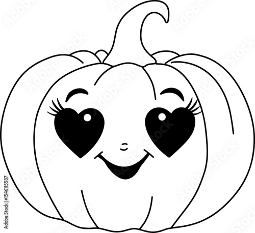 Pumpkin with Heart Eyes