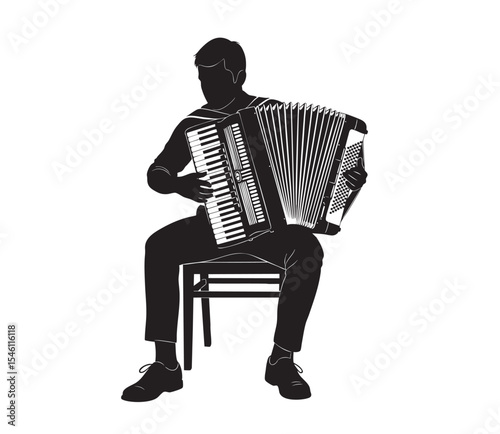 Musical Characters Silhouettes: Whimsical Collection of Cat Musicians and Santa Playing Instruments