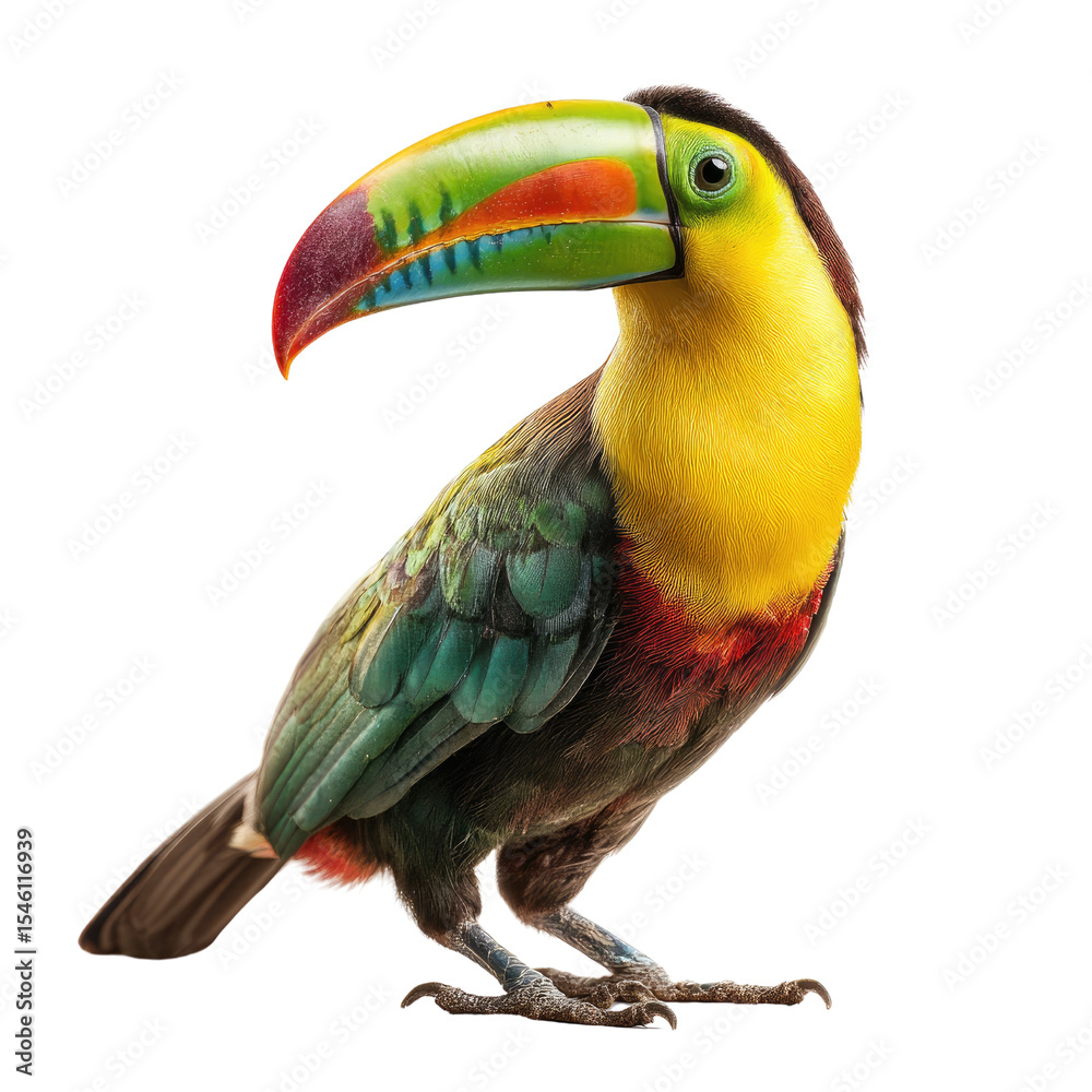 Obraz premium Vibrant Toucan Portrait with Colorful Beak in Natural Habitat Captured in Stunning Detail