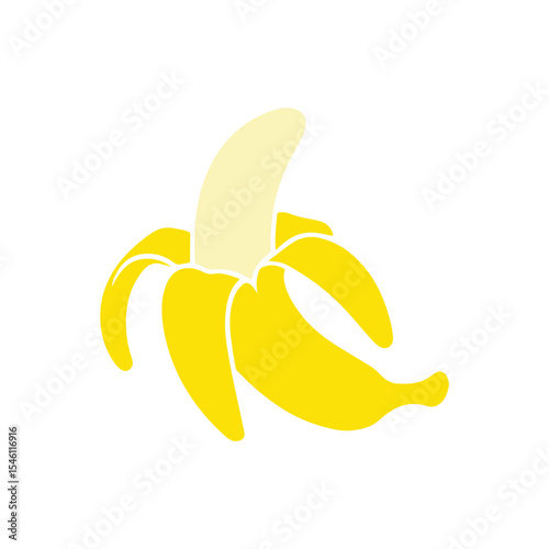 Peeled and Ripe Banana Fruit Vector Illustration
