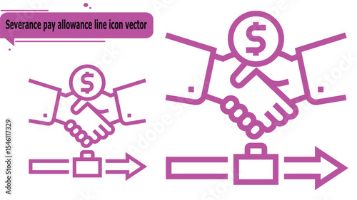 Severance pay allowance line icon vector