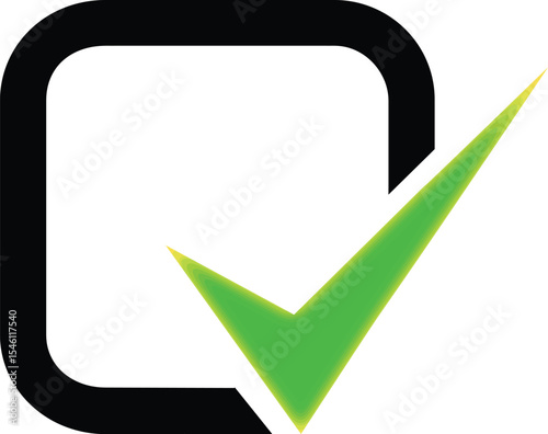 Green Checkmark in a Square  Success, Completion, and Approval Icon