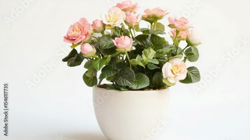 Wallpaper Mural A simple yet elegant arrangement of pink flowers in a white vase Torontodigital.ca