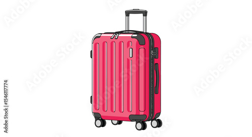 A Pink Hardshell Rolling Suitcase for Travel Vacation and Professional Business Trip