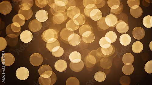 Soft golden bokeh lights background, warm glowing circles of light, elegant and festive, suitable for holiday, celebration, and luxury branding.