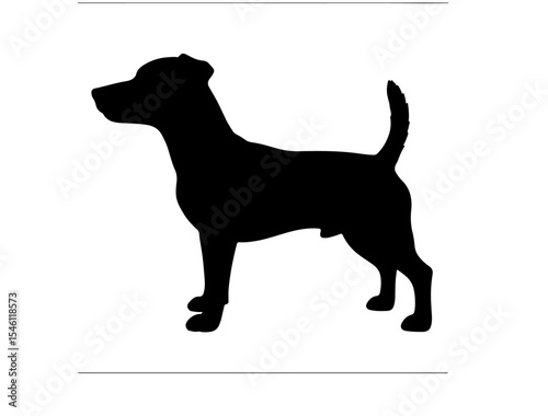  Jack Russell terrier in silhollouette vector image.
