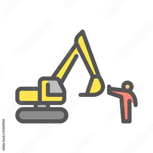 People Against Deforestation filled outline icon. Protest color line illustration.