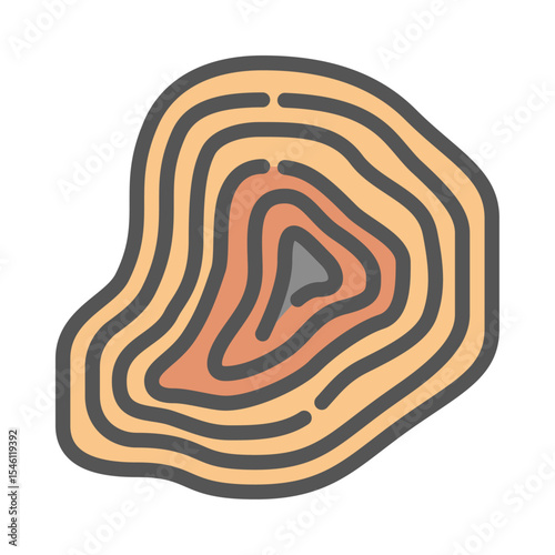 Mining filled outline icon. mine color line illustration.