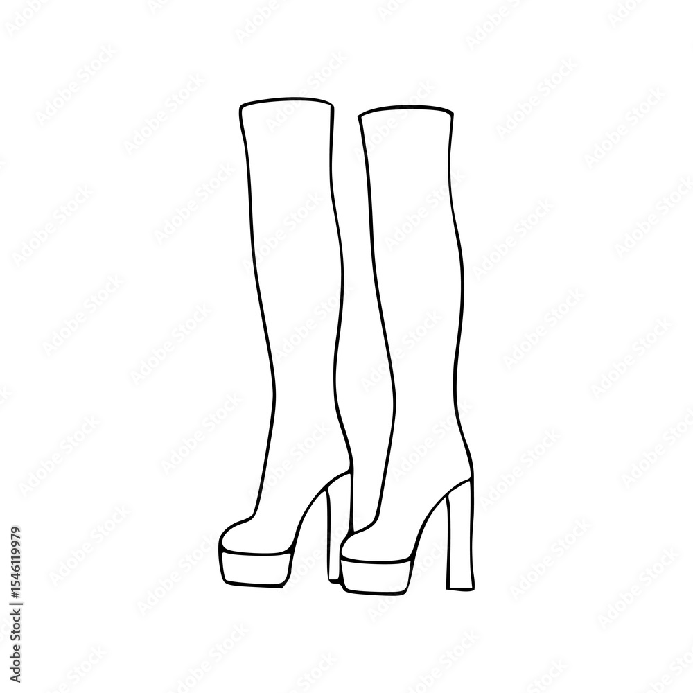 thigh high platform boots vector thigh high platform boots vector