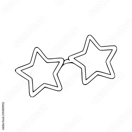 star shaped glasses outline drawing