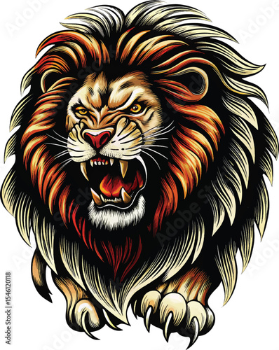 colorful lion vector graphic printable design