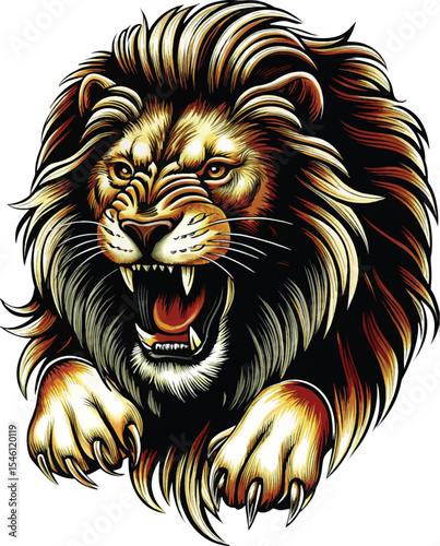 colorful lion vector graphic printable design