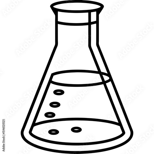 Beaker Lab Tool Line Art Vector