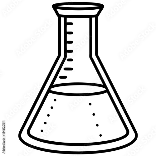 Beaker Lab Tool Line Art Vector