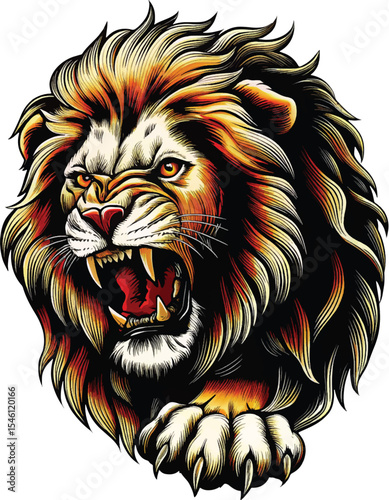 colorful lion vector graphic printable design