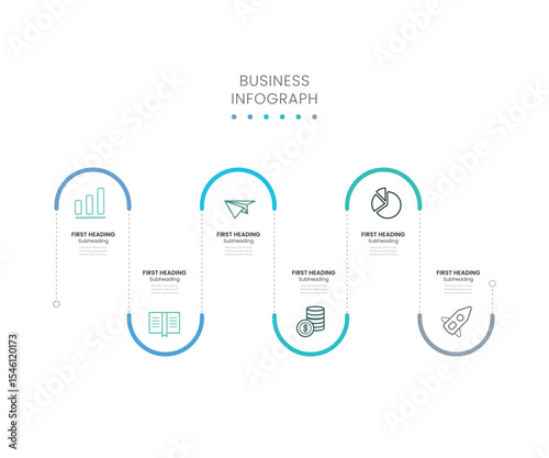 business process flow with step by step guide infograph 