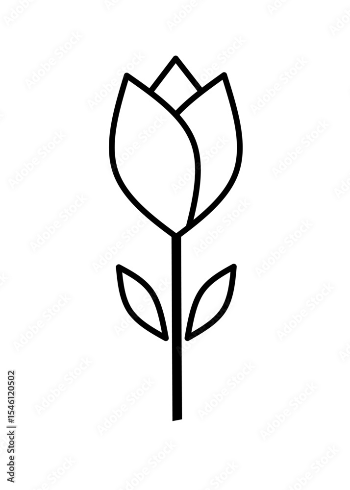 Obraz premium tulip flower icon vector on white background