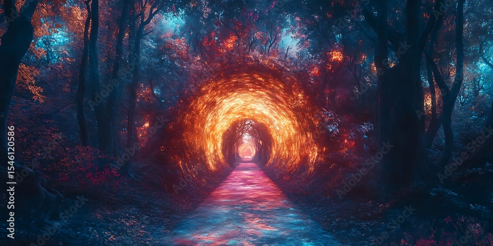 Fototapeta premium Enchanted Forest Mystical Portal Digital Art