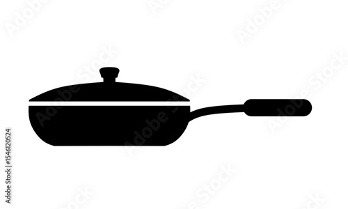 Vector illustration of frying pan with trendy design