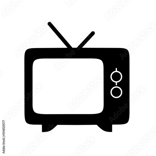 retro tv icon vector on white background