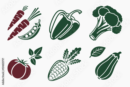 set of fresh vegetables