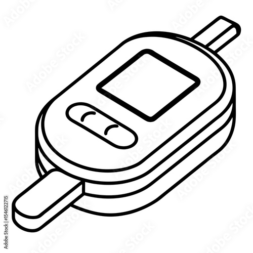Blood Sugar Monitor Outline Vector