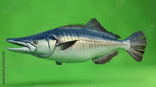 Unique representation of a prehistoric fish in a vibrant aquatic setting showcasing details and textures