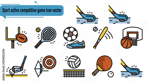 Sport active competitive game icon vector