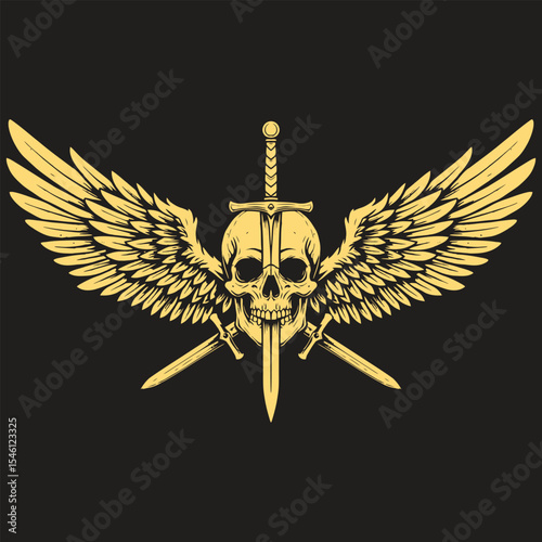 golden shield with wings