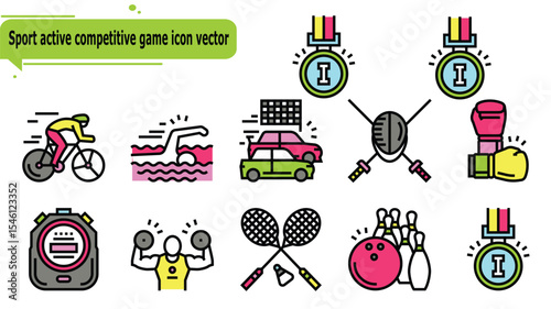 Sport active competitive game icon vector