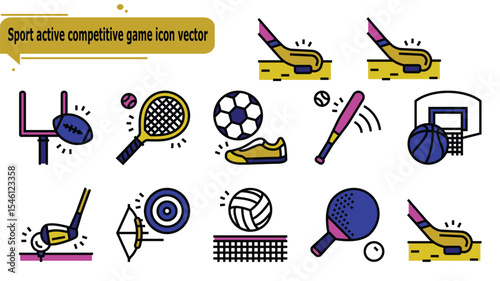 Sport active competitive game icon vector