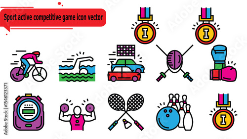 Sport active competitive game icon vector