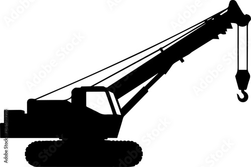 Crawler crane silhouette heavy equipment construction icon