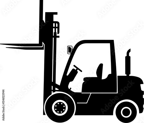 Forklift silhouette side view industrial vehicle silhouette