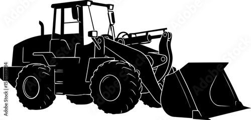 Wheel loader silhouette heavy equipment construction machine silhouette