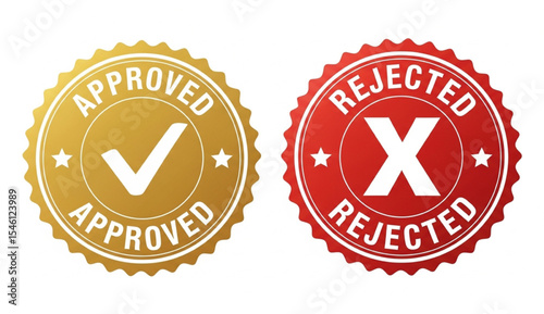 Approved and Rejected badge vector illustration