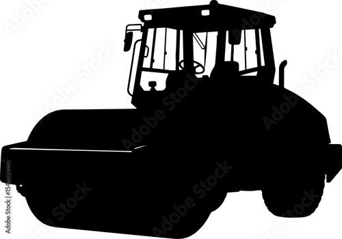 Road roller construction vehicle silhouette image