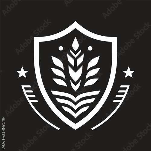 shield and laurel wreath