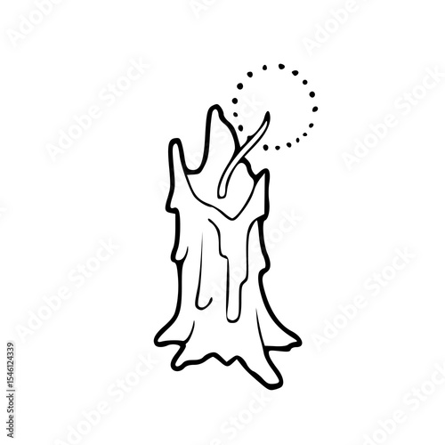 Halloween dripping wax candle outline